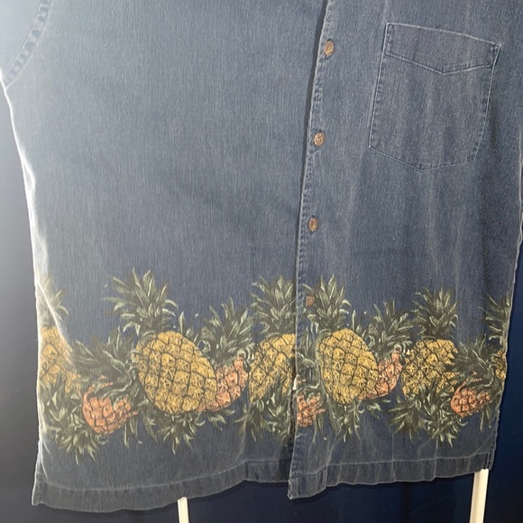 Vintage Cherokee button up pineapple jean shirt - size L - Picture 2 of 4